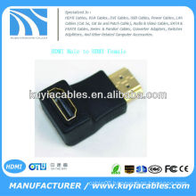 HDMI Female to Male F/M 90 Degree Angle Coupler Adapter Changer Connector